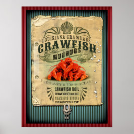 Louisiana Kräftor New Orleans Cajun Poster