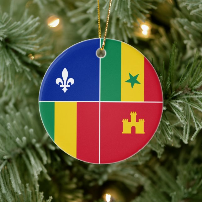 Louisiana kreolflagga julgransprydnad keramik (Träd)