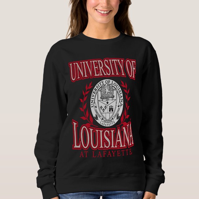 Louisiana Lafayette Ragin' Cajuns Laurels Black T Shirt (Framsida)