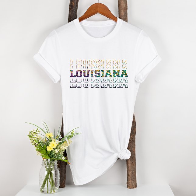 Louisiana, lila Grönt, staten Guld T Shirt (Skapare uppladdad)