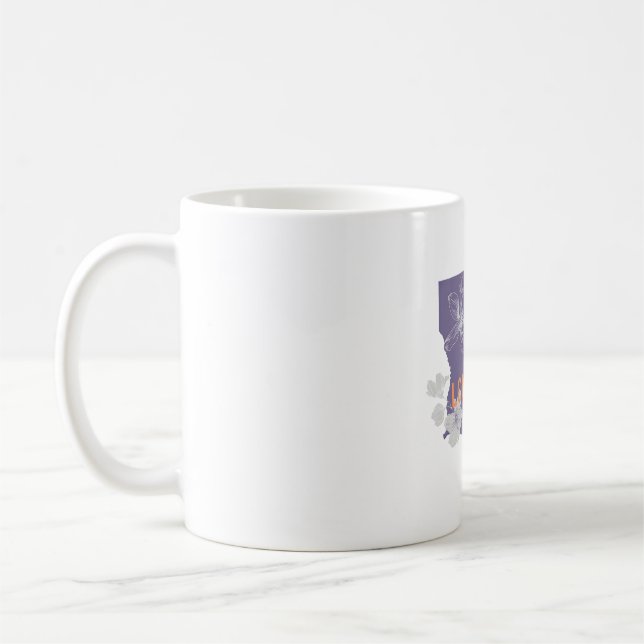Louisiana magnolia blomma statlig logotyp kaffemugg (Vänster)