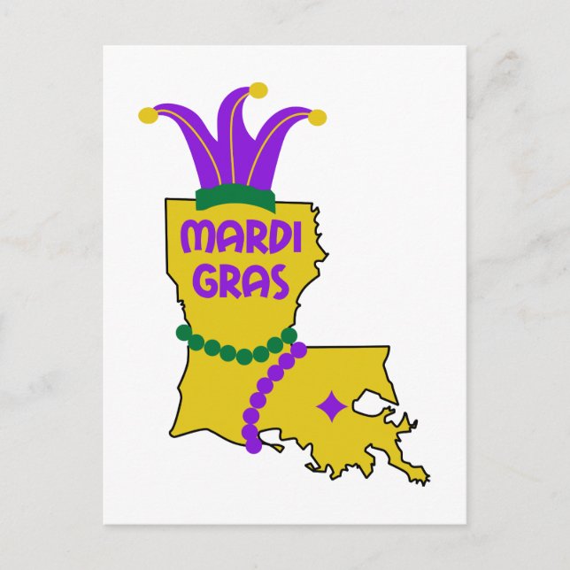Louisiana Mardi Gras Vykort (Framsida)