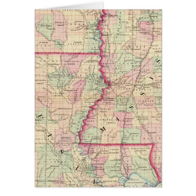 Louisiana, Mississippi Hälsningskort (Framsidan)