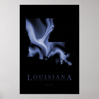 Louisiana Modern Karta Poster