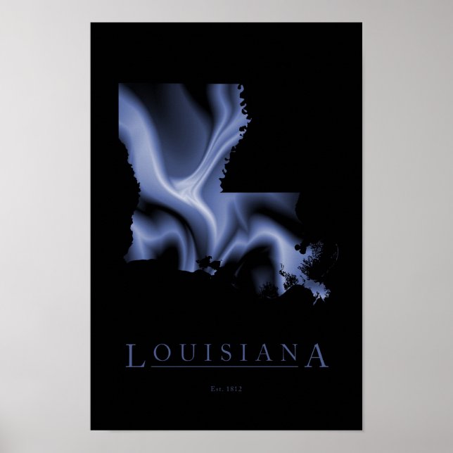 Louisiana Modern Karta Poster (Framsidan)