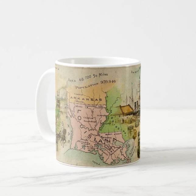 Louisiana-mugg från 1800-talet kaffemugg (Framsida vänster)