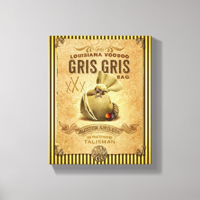 Louisiana New Orleans Gris Gris Voodoo Bag Canvastryck (Framsida)