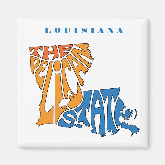 Louisiana Nickname Ord Art Magnet (Framsidan)