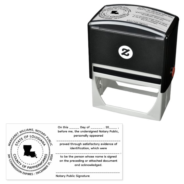Louisiana Notary Public Acknogement Frimärke Självfärgande Stämpel (In Situ)