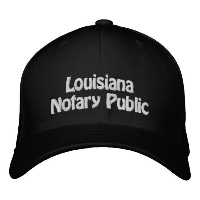 Louisiana Notary Public Embroired Baseball Cap Broderad Keps (Framsida)