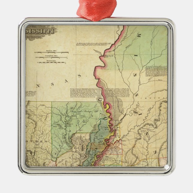 Louisiana och Mississippi Julgransprydnad Metall (Framsidan)