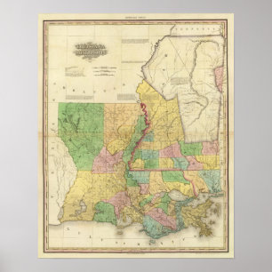 Louisiana och Mississippi Poster