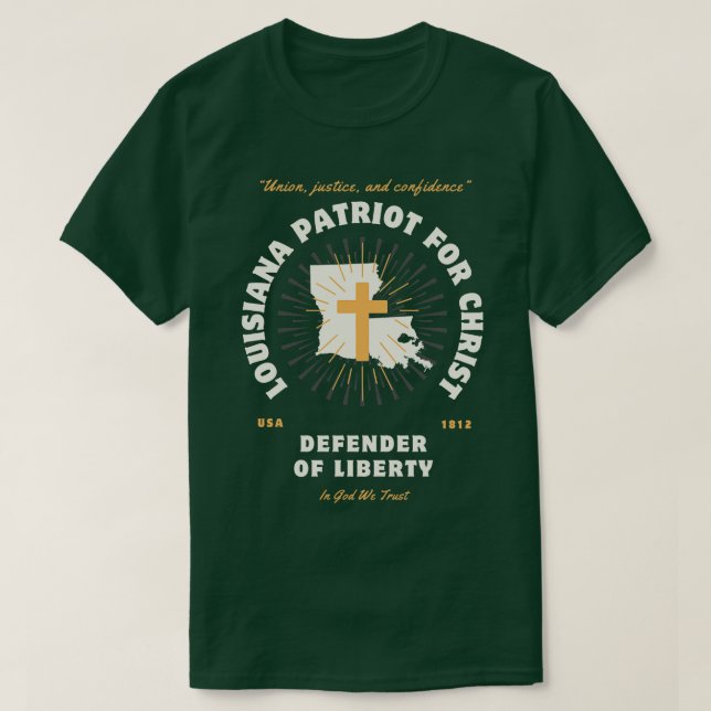 Louisiana Patriots For Kristus Defenders Liberty T Shirt (Design framsida)