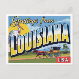 Louisiana Pelican Carriage Bayou Vykort