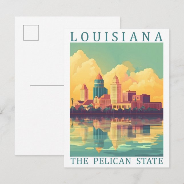 Louisiana, Pelican State, USA, Travel Ställe Vykort (Fram/baksida)