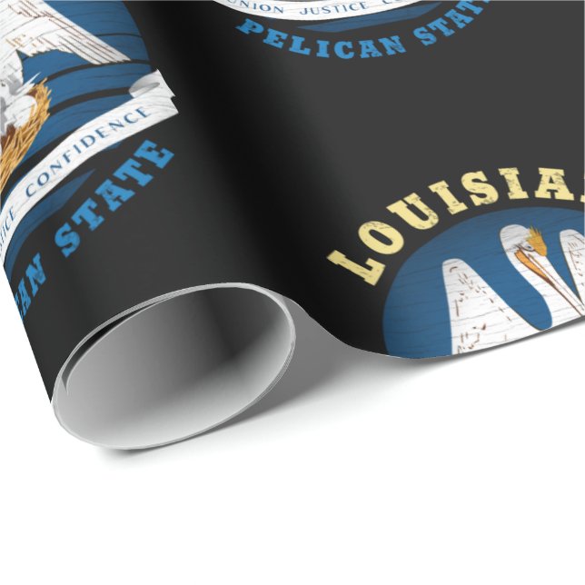LOUISIANA PELICAN STATLIG FLAGGA PRESENTPAPPER (Rullad Hörn)