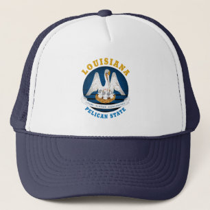 LOUISIANA PELICAN STATLIG FLAGGA TRUCKERKEPS