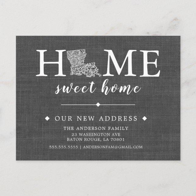 LOUISIANA-postkort för statlig Flytta Meddelande Vykort (Framsida)