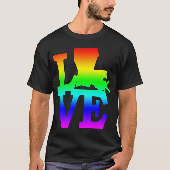 Louisiana-Pridet Förenta staterna Staten Kärlek Ka T Shirt (Framsida)