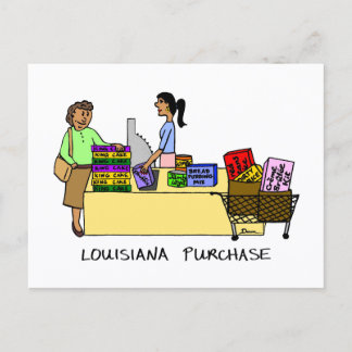 Louisiana Purchase Roligt Mardi Gras Tecknad Humor Vykort