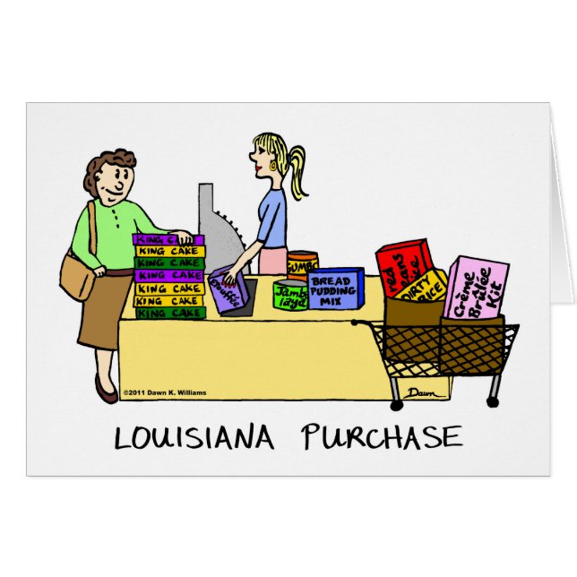 Louisiana Purchase Tecknad Card Hälsningskort (Framsidan Horizontal)