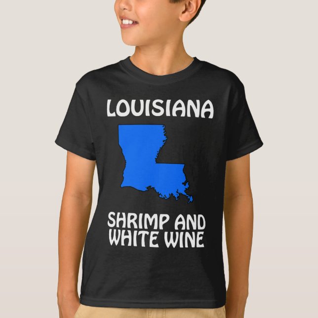 Louisiana - Räkor och vitt vin T Shirt (Framsida)
