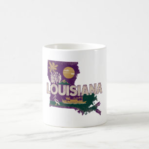 Louisiana Retro State Silhouette Kaffemugg