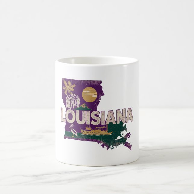 Louisiana Retro State Silhouette Kaffemugg (Center)