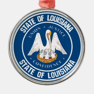 Louisiana Round Emblem Julgransprydnad Metall
