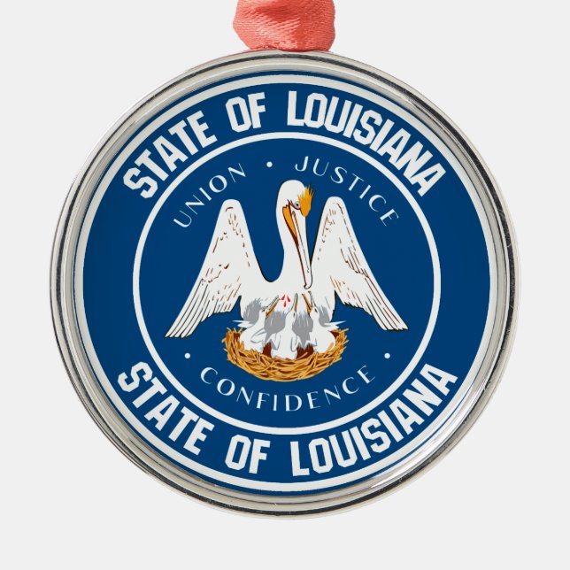 Louisiana Round Emblem Julgransprydnad Metall (Framsidan)