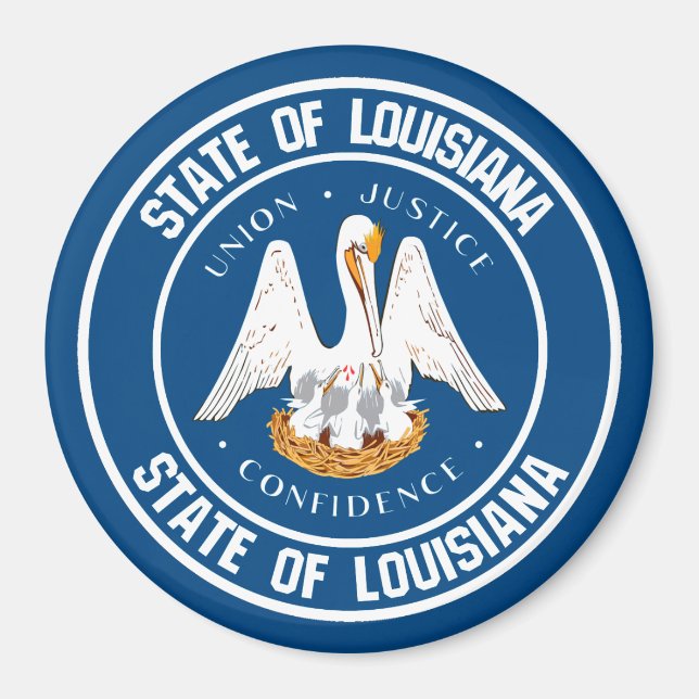 Louisiana Round Emblem Magnet (Framsidan)