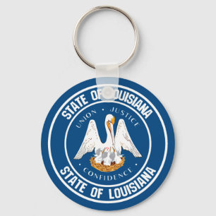 Louisiana Round Emblem Nyckelring