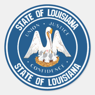 Louisiana Round Emblem Runt Klistermärke