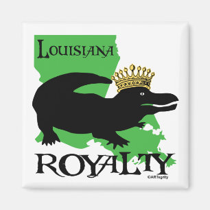Louisiana royalty (den svart alligatorn) magnet