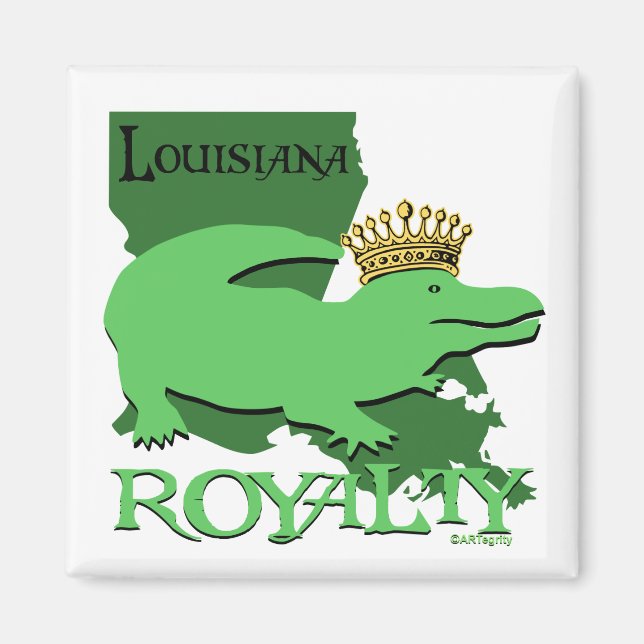 Louisiana Royalty (grönt gator) Magnet (Framsidan)