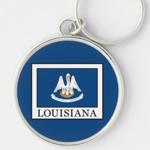 Louisiana Rund Silverfärgad Nyckelring