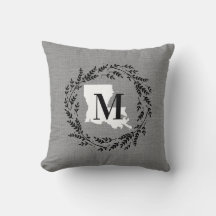 Louisiana Rustic Wandan Monogram Dekorativ kudde