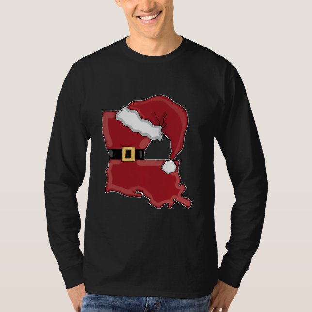 Louisiana Santa Sublimation Louisiana Christmas  T Shirt (Framsida)