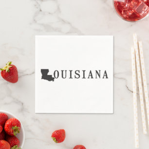 Louisiana Shaped Brev Louisianan Ord Art Pappersservett