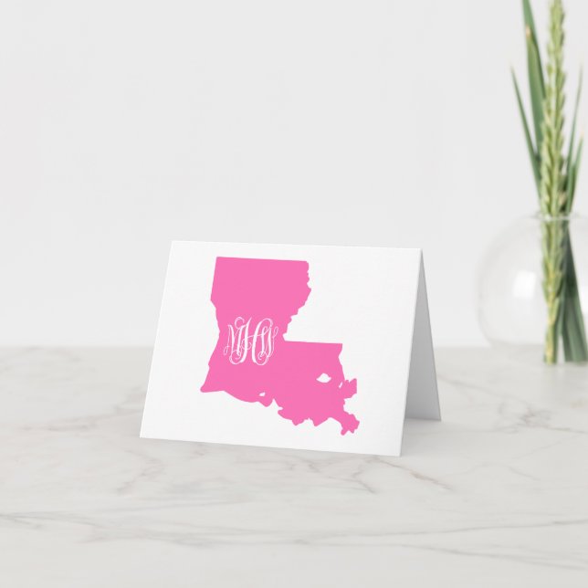 Louisiana Shock rosa Vit Vin Monogram DIG BG Tack Kort (Framsida)