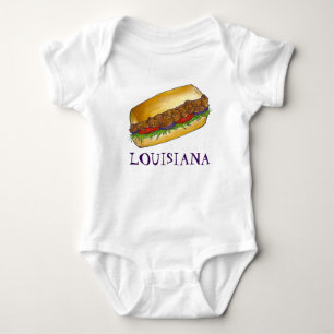 Louisiana Shrimp Po'Boy New Orleans Sandwich Food T-shirt