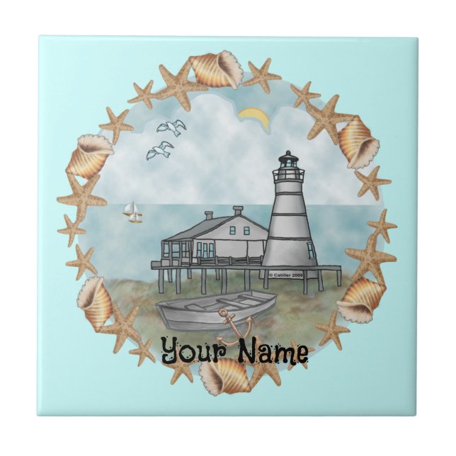 Louisiana Snäckas Lighthouse Tile Kakelplatta (Framsidan)