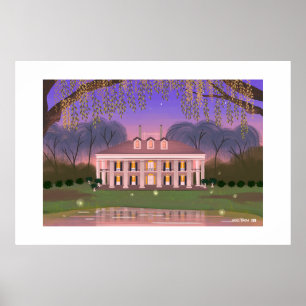 Louisiana Södra Herrgårdshus Stor Utskrift Poster