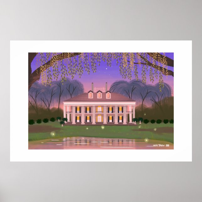 Louisiana Southern Mansion House Extra Large Print Poster (Framsidan)