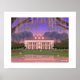 Louisiana Southern Mansion House Konsttryck Poster