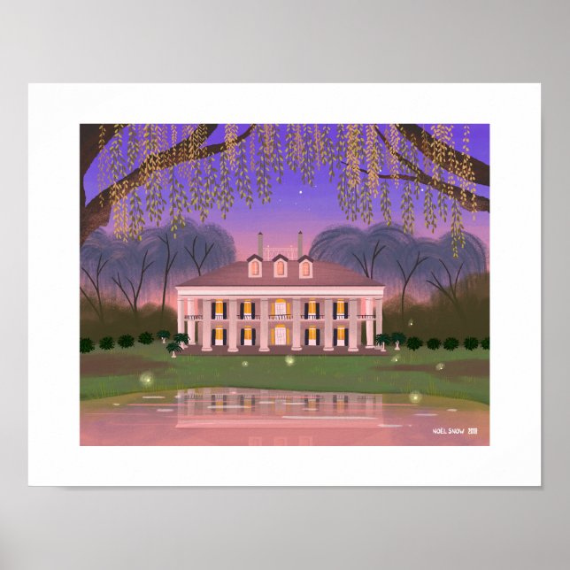 Louisiana Southern Mansion House Konsttryck Poster (Framsidan)