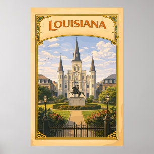 Louisiana St. Louis-katedralen Vintage Poster