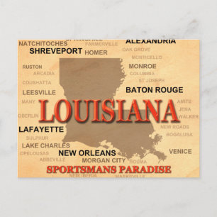Louisiana Stad och Ort Stat Stoltkart Vykort