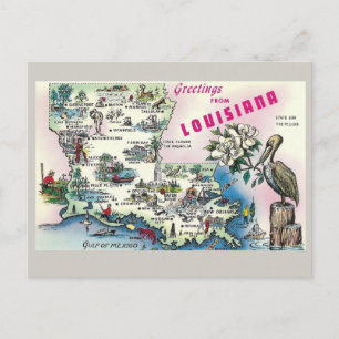 Louisiana State Karta vykort