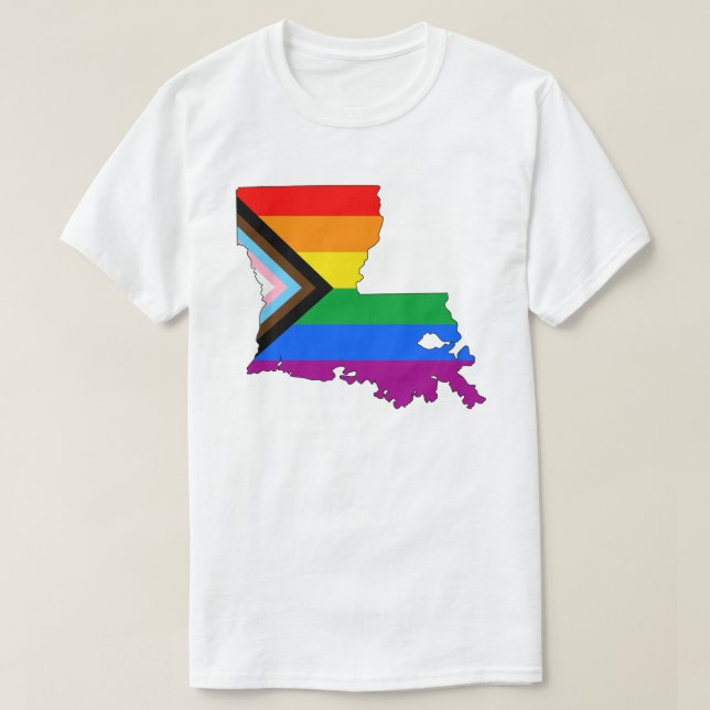 Louisiana State Pride HBTQ Progress Pride T Shirt (Design framsida)
